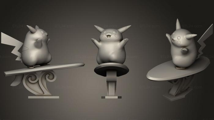 Figurines simple (Pikachu, STKPR_1003) 3D models for cnc